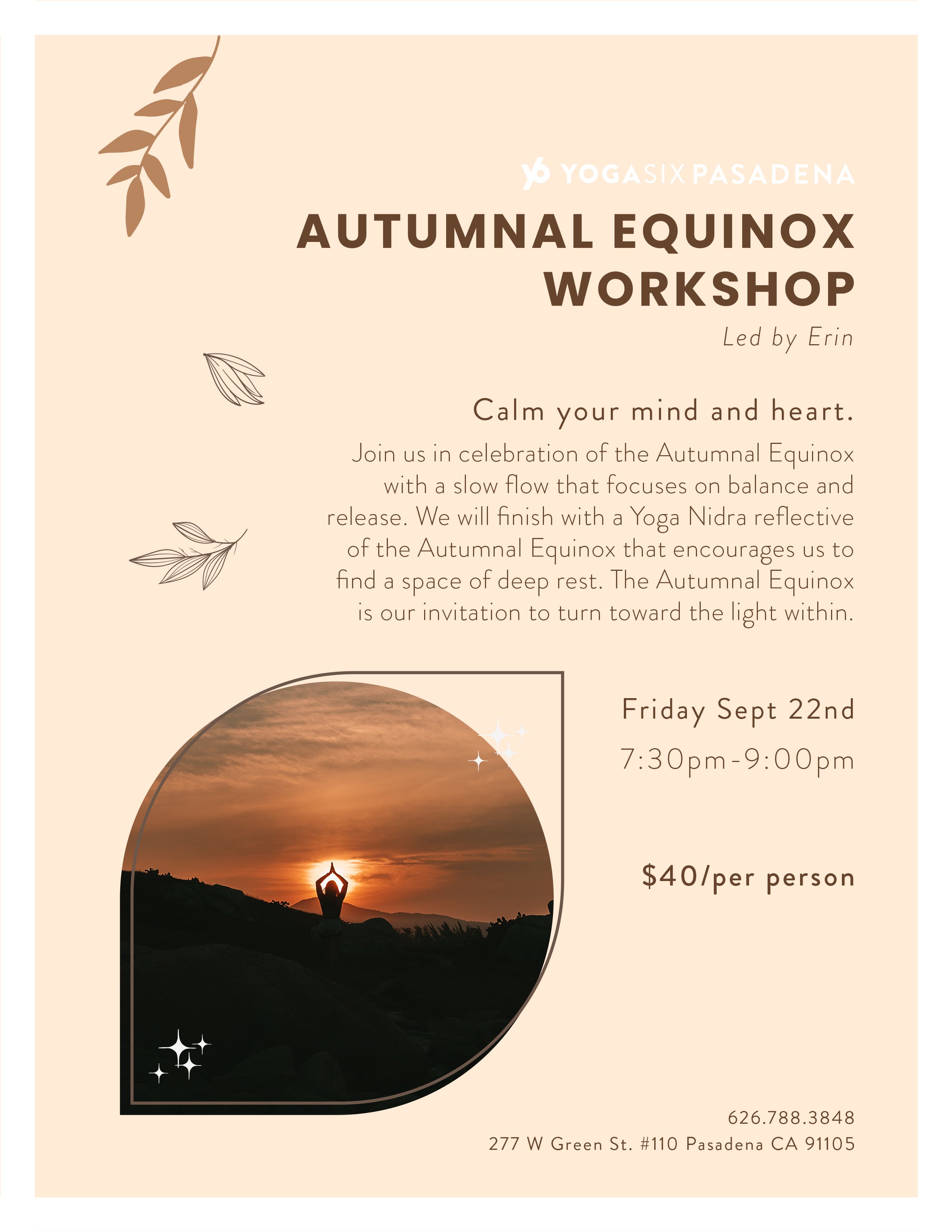 Y6 Pasadena Fall Equinox Workshop